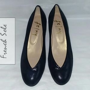 FSNY blue suede wedges